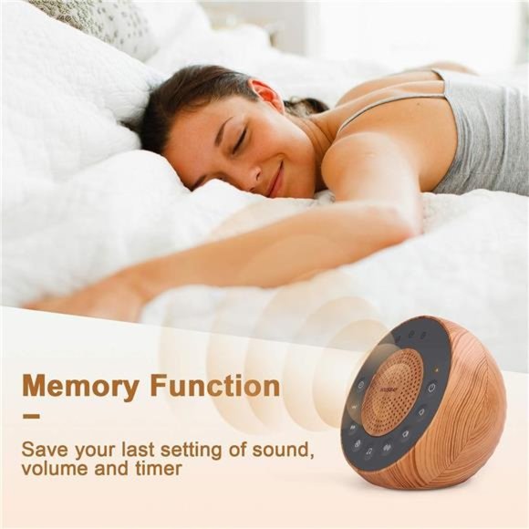 White Noise Machine with 31 Soothing Sounds 5W Loud Stereo Sound, Auto-Off Timer - Picture 5 of 5